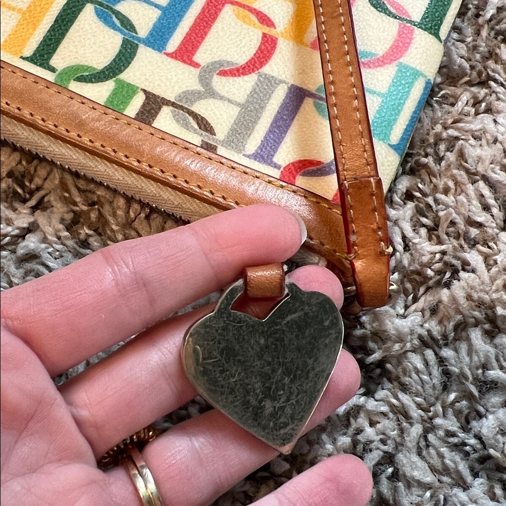 Dooney & Bourke Vintage Retro Rainbow Zip Wristlet - Picture 9 of 11